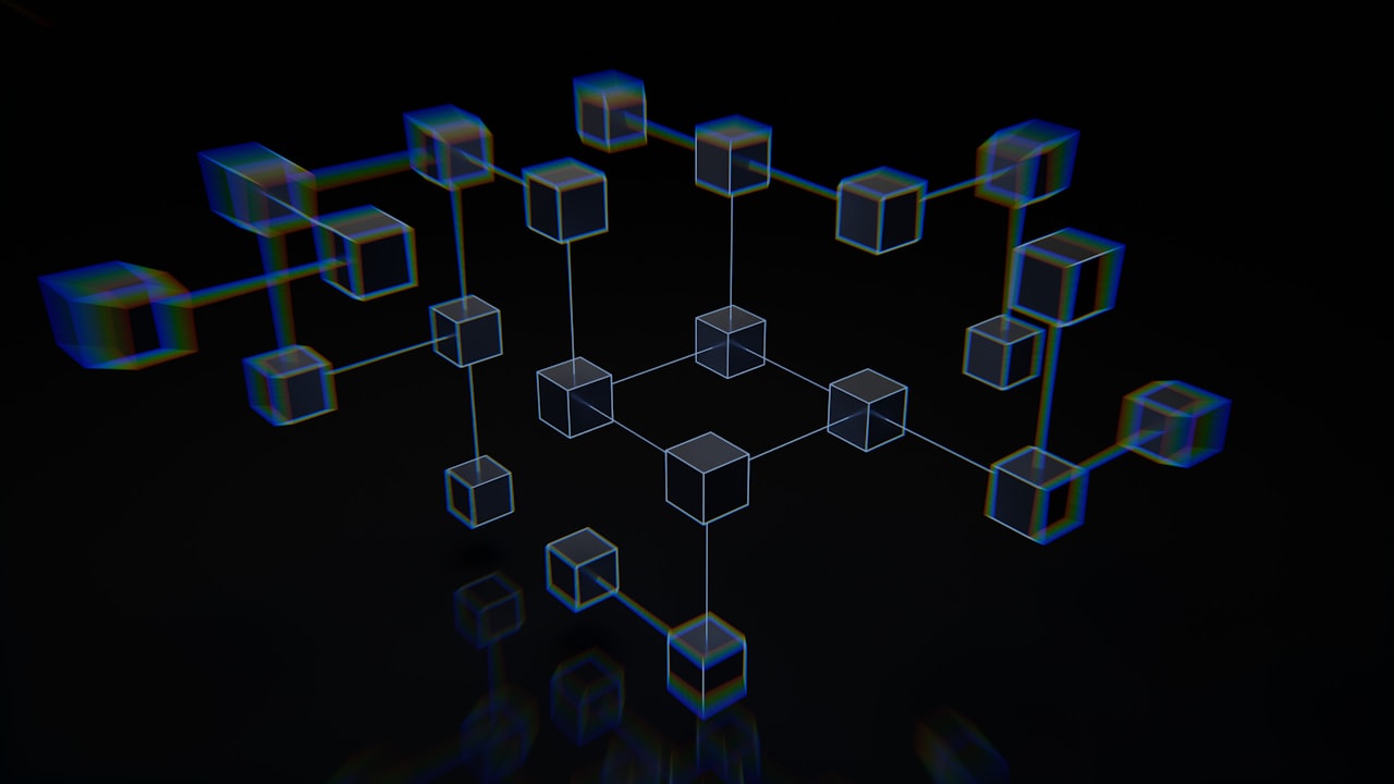 Connected nodes representing a network topology